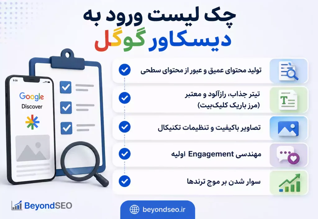 چک لیست دیسکاور گوگل - فراتر از سئو